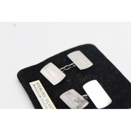 264 - Sterling Silver Machine Worked Mens Cufflinks