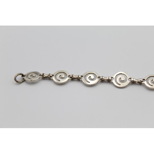 265 - Sterling Silver Wave Link Bracelet