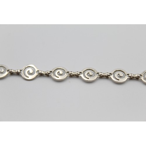 265 - Sterling Silver Wave Link Bracelet