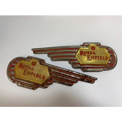 495 - TWO ROYAL ENFIELD BADGES