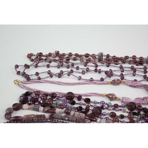 100 - 25 x PURPLE GLASS JEWELLERY inc. Necklaces, Bracelets, Pendants