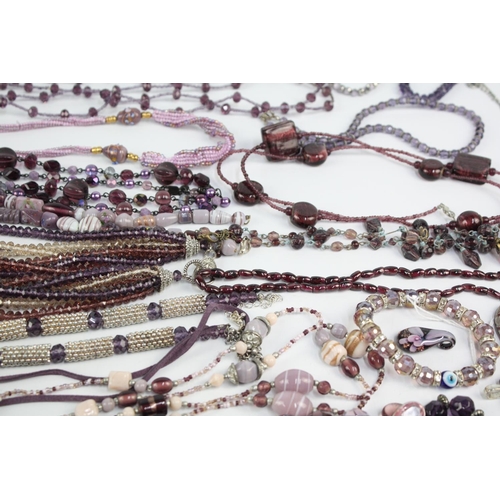 100 - 25 x PURPLE GLASS JEWELLERY inc. Necklaces, Bracelets, Pendants