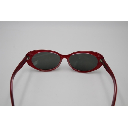 80 - Statement Ladies KARL LAGERFIELD Red Cat Eye Style Fashion SUNGLASSES Boxed