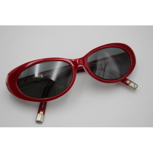 80 - Statement Ladies KARL LAGERFIELD Red Cat Eye Style Fashion SUNGLASSES Boxed