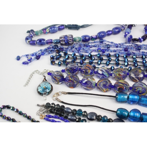 112 - 25 x BLUE GLASS JEWELLERY inc. Necklaces, Bracelets, Pendants