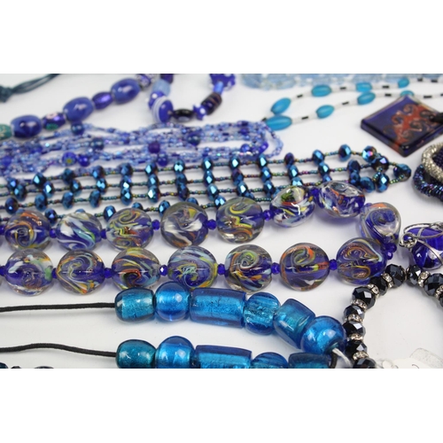 112 - 25 x BLUE GLASS JEWELLERY inc. Necklaces, Bracelets, Pendants