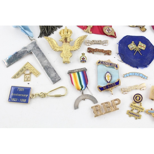 145 - Job Lot of Assorted Vintage MASONIC, RAOB & CANADIAN Medals, Jewels, Keyrings