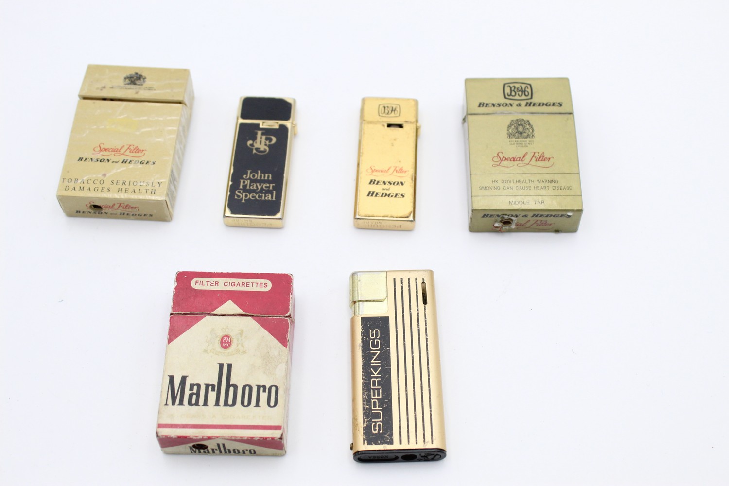 Tillid gyldige barrikade 6 x Assorted ADVERTISING Cigarette Lighters Inc Vintage, Benson & Hedges,  JPS