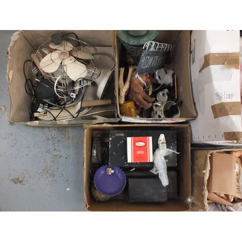 545 - JOBLOT OF VINTAGE INCLUDES CERAMICS, TEDDIES, ELECTRIC FAN ETC