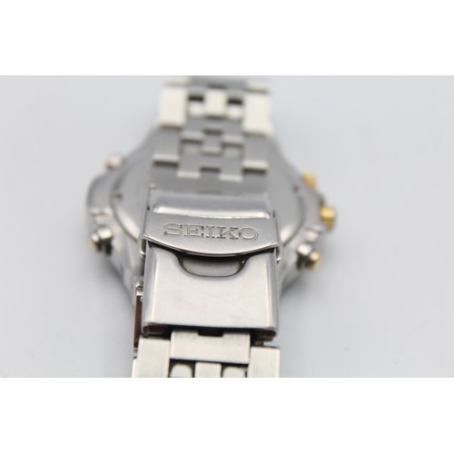 RARE Gents SEIKO Chronograph 7T32 6L09 Alarm Chronograph