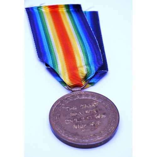 334 - WWI MEDAL TO NICHOLSON RA KILLED IN ACTION 1917