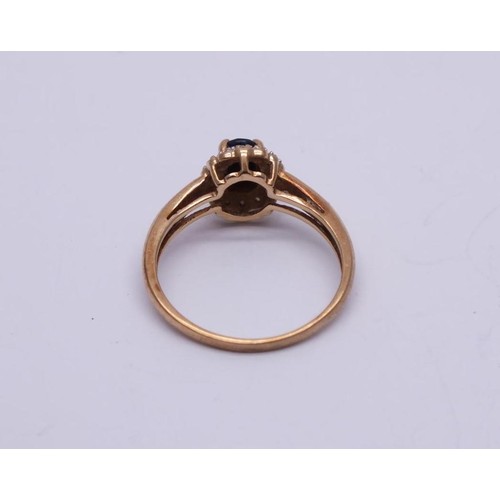 413 - 9ct GOLD WITH DIAMONDS RING 1.95g UK SIZE N