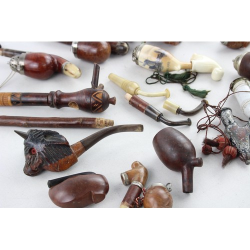 121 - Job Lot of Assorted Vintage Pipes, Bowls & Parts Inc ROPP, Tyrolean, Carved, Etc