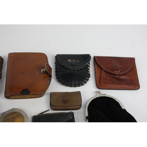 148 - 15 x Antique / Vintage WALLETS & PURSES Inc Leather, Pouch, Souvenir Etc