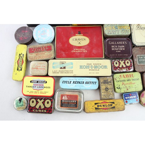 140 - 30 x Assorted Vintage ADVERTISING TINS Inc OXO, Players, Medical, Cigarettes Etc