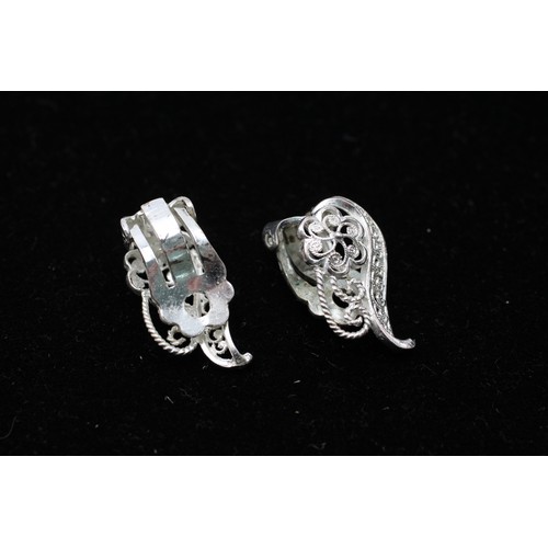 281 - 3 x .925 Sterling Silver Filigree JEWELLERY inc. Clip Ons, Necklace (20g)