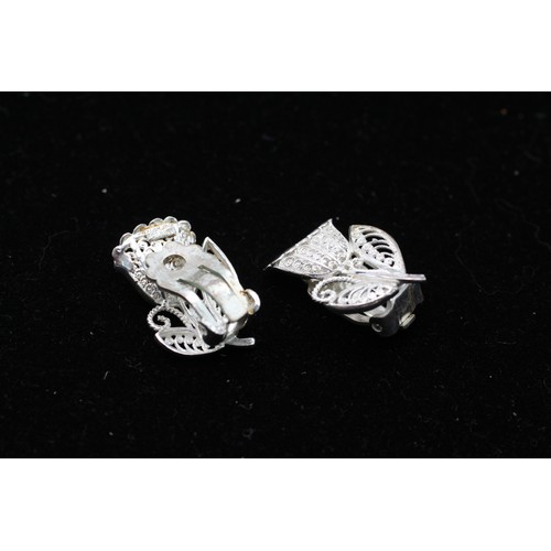 281 - 3 x .925 Sterling Silver Filigree JEWELLERY inc. Clip Ons, Necklace (20g)