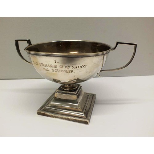 399 - VINTAGE SOLID SILVER PEDESTAL TROPHY 