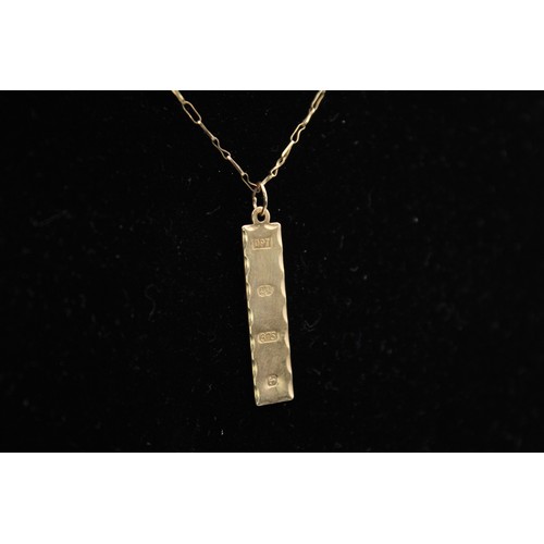 9 - Gold ingot shaped pendant necklace 1.7g (9ct)