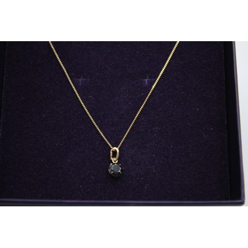 32 - 9ct gold gemstone pendant necklace by Moon & Back in box