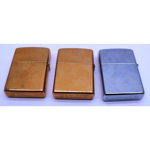 51 - 3 X ZIPPOS;
CHROME AUSTRALIA B04
SOLID BRASS AUSTRALIA I03
SOLID BRASS AUSTRALIA A04