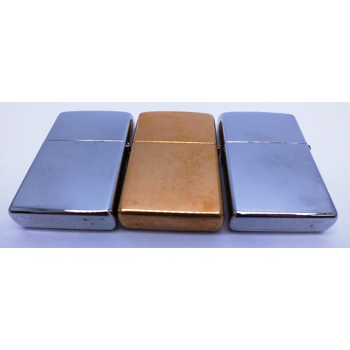 52 - 3 X ZIPPOS;
2X CHROME AUSTRALIA B04
SOLID BRASS AUSTRALIA I03