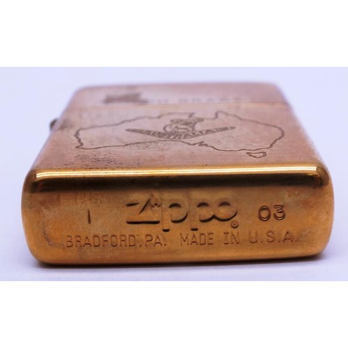 52 - 3 X ZIPPOS;
2X CHROME AUSTRALIA B04
SOLID BRASS AUSTRALIA I03