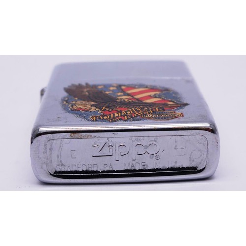 68 - THREE ZIPPOS;
HARLEY DAVIDSONWILLIE G SKULL EMBLEM- A04
CHROME HARLEY DAVIDSON SHEILD AN AMERICAN LE... 