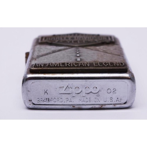 68 - THREE ZIPPOS;
HARLEY DAVIDSONWILLIE G SKULL EMBLEM- A04
CHROME HARLEY DAVIDSON SHEILD AN AMERICAN LE... 