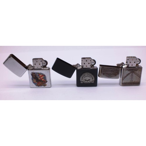 68 - THREE ZIPPOS;
HARLEY DAVIDSONWILLIE G SKULL EMBLEM- A04
CHROME HARLEY DAVIDSON SHEILD AN AMERICAN LE... 