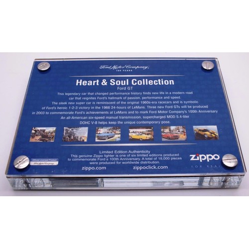 81 - FORD GT ZIPPO LIGHTER K 02 - FORD MOTOR COMPANY 100 YEARS HEART & SOUL COLLECTION