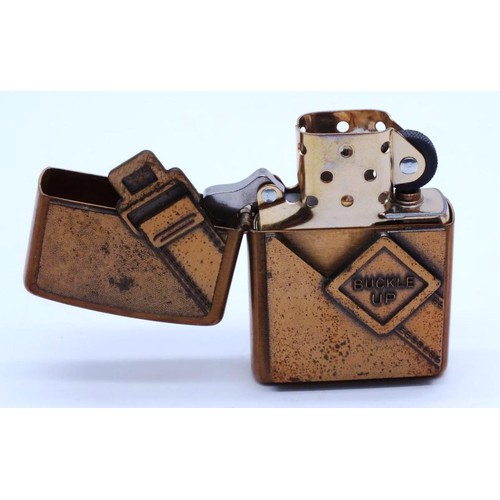 94 - BRASS ZIPPO - BUCKLE UP SURPRISE A XVI