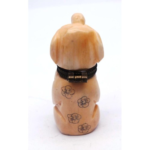 569 - VINTAGE ORIENTAL CARVED ELEPHANT NETSUKE BOTTLE