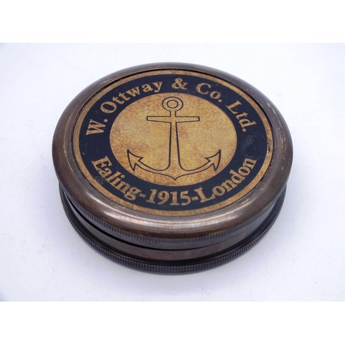 575 - NAUTICAL BRASS COMPASS W.OTTAWAY & Co Ltd