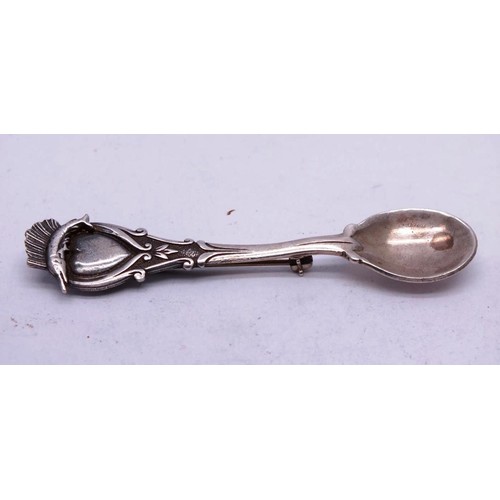 578 - VINTAGE STERLING SILVER SPOON  BROOCH