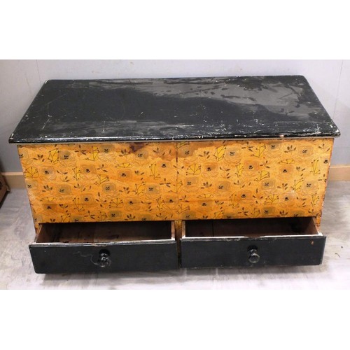 594 - VINTAGE BLANKET BOX WITH DRAWERS