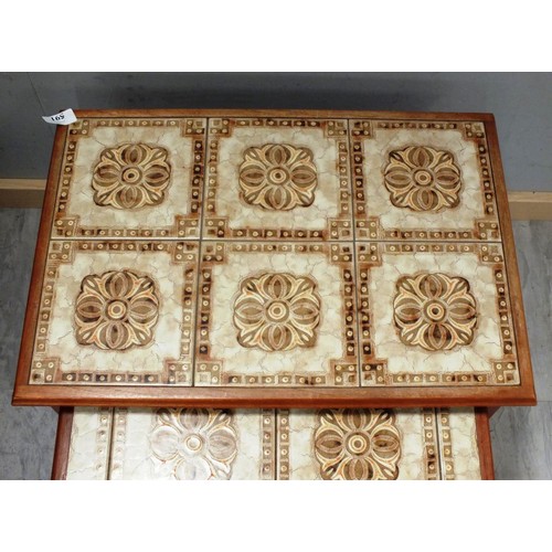 591 - THREE TIER TILED COFFEE TABLE