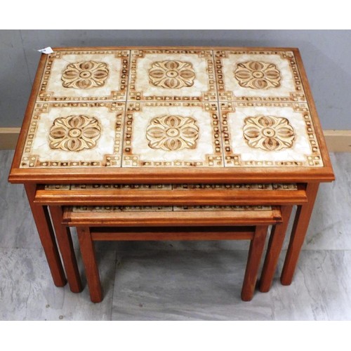 591 - THREE TIER TILED COFFEE TABLE