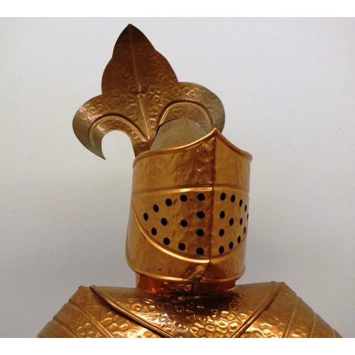 376 - LARGE BRASS KNIGHT STATUE