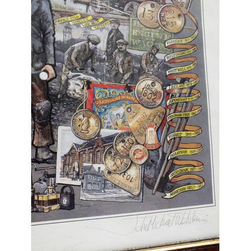 306 - SIGNED LIMITED EDITION FRAMED PRINT OF DERBYSHIRE COAL MINES