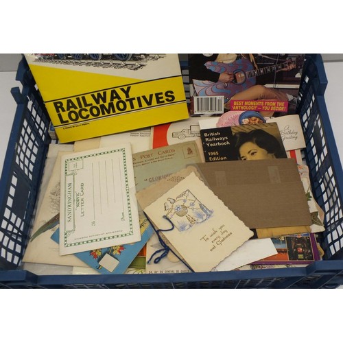 315 - BOX OF EPHEMERA INCLUDES POSTCARDS ETC