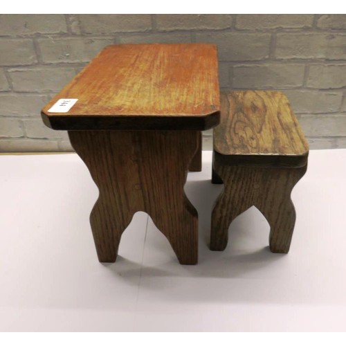 344 - TWO VINTAGE WOODEN STOOLS