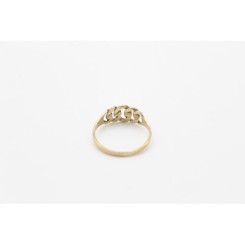 60 - 9ct Gold chain design ring (1.5g) size N