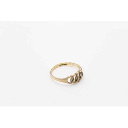 60 - 9ct Gold chain design ring (1.5g) size N