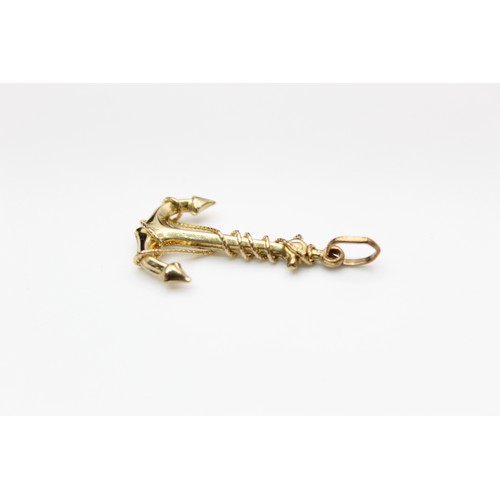 80 - Vintage 9ct gold anchor pendant (1.3g)