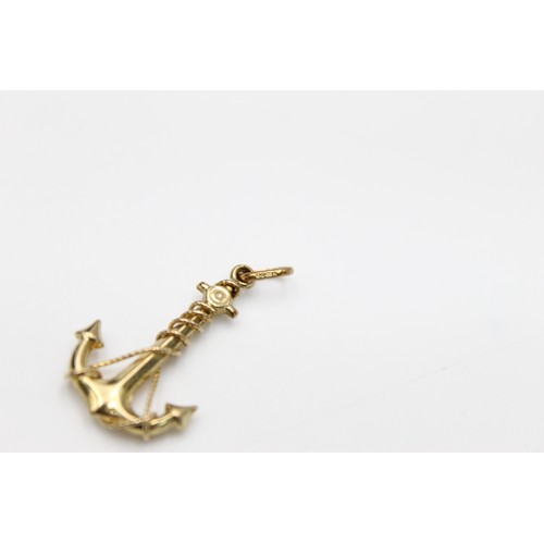 80 - Vintage 9ct gold anchor pendant (1.3g)