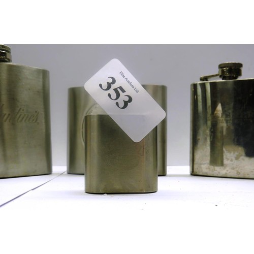 353 - COLLECITON OF HIP FLASKS