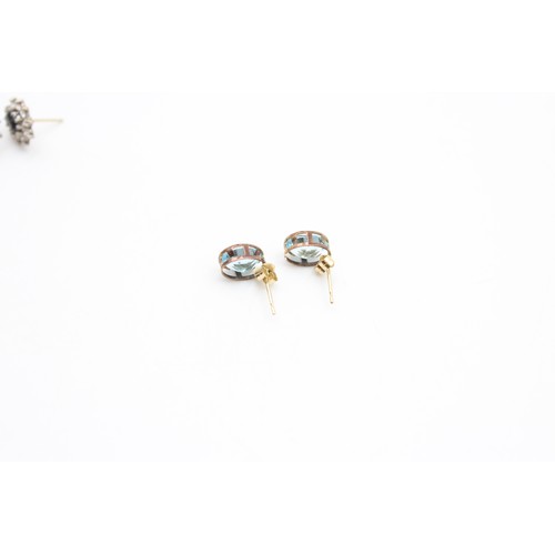 94 - 2 pairs of gemstone detail stud earrings (2.5g)