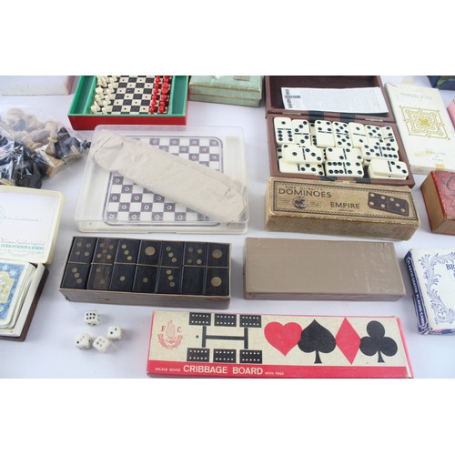 125 - 22 x Assorted Vintage PLAYING CARDS & GAMES Inc. Chess, Cribbage, Bezique, Etc