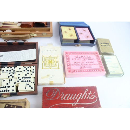 125 - 22 x Assorted Vintage PLAYING CARDS & GAMES Inc. Chess, Cribbage, Bezique, Etc